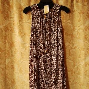 Michael Kors Zip Front Cheetah Animal Print Dress